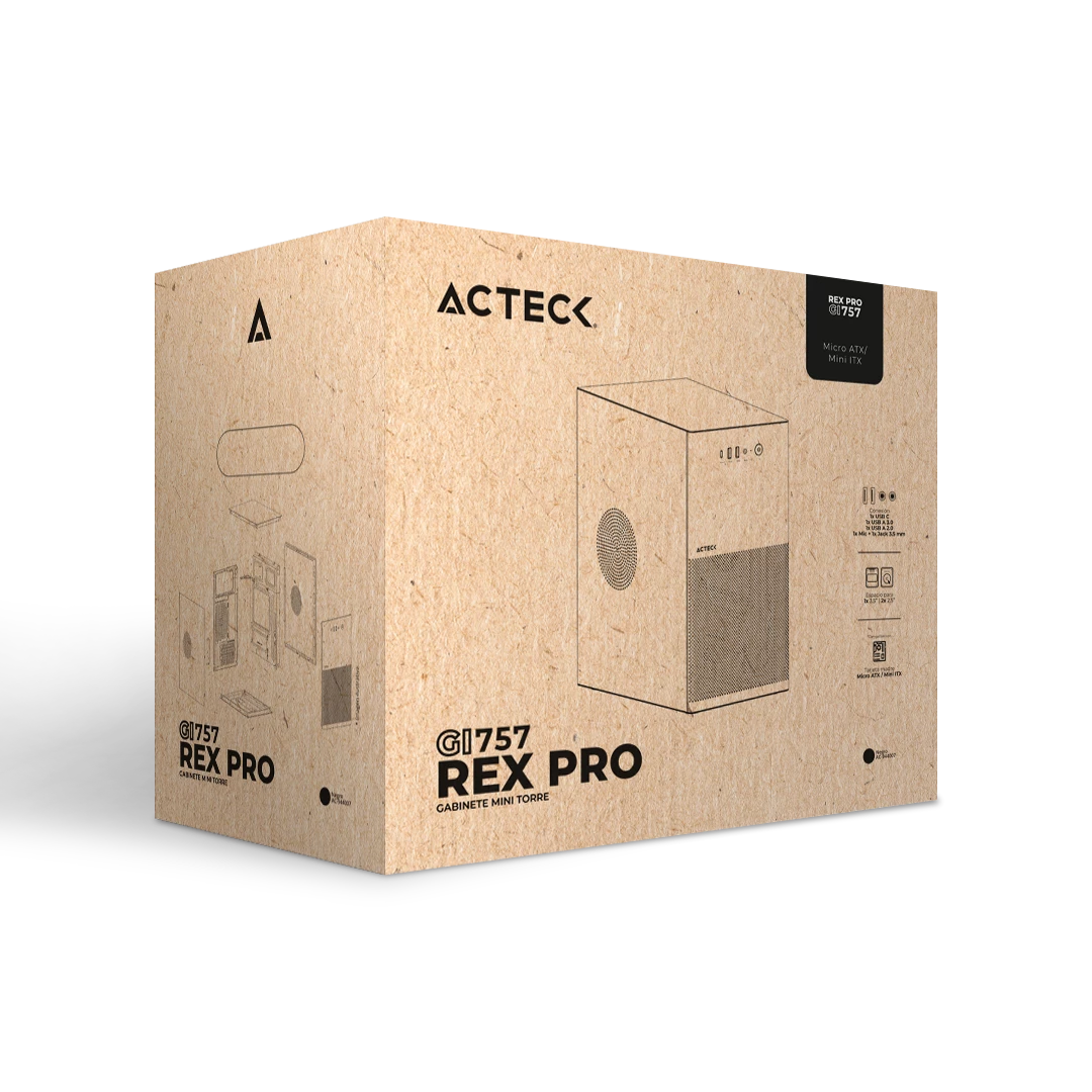 Gabinete Mini Torre | Rex Pro GI757 | Negro
