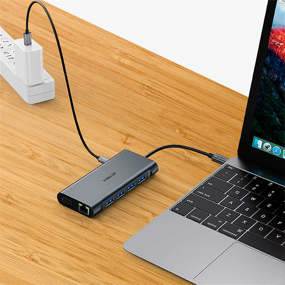 Hub USB C 11 en 1 | Gatex Dock HD790 | Advanced Series Titanio