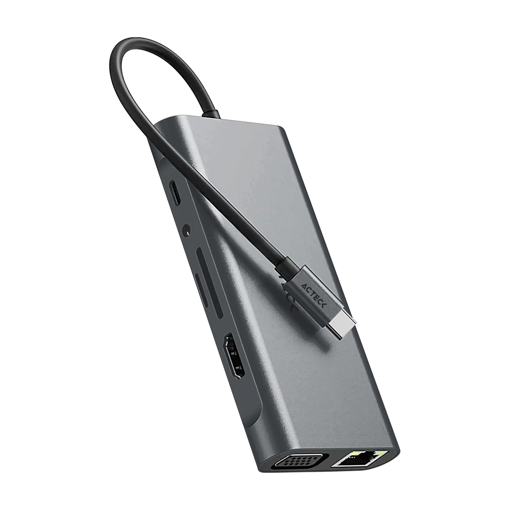 Hub USB C 11 en 1 | Gatex Dock HD790 | Advanced Series Titanio