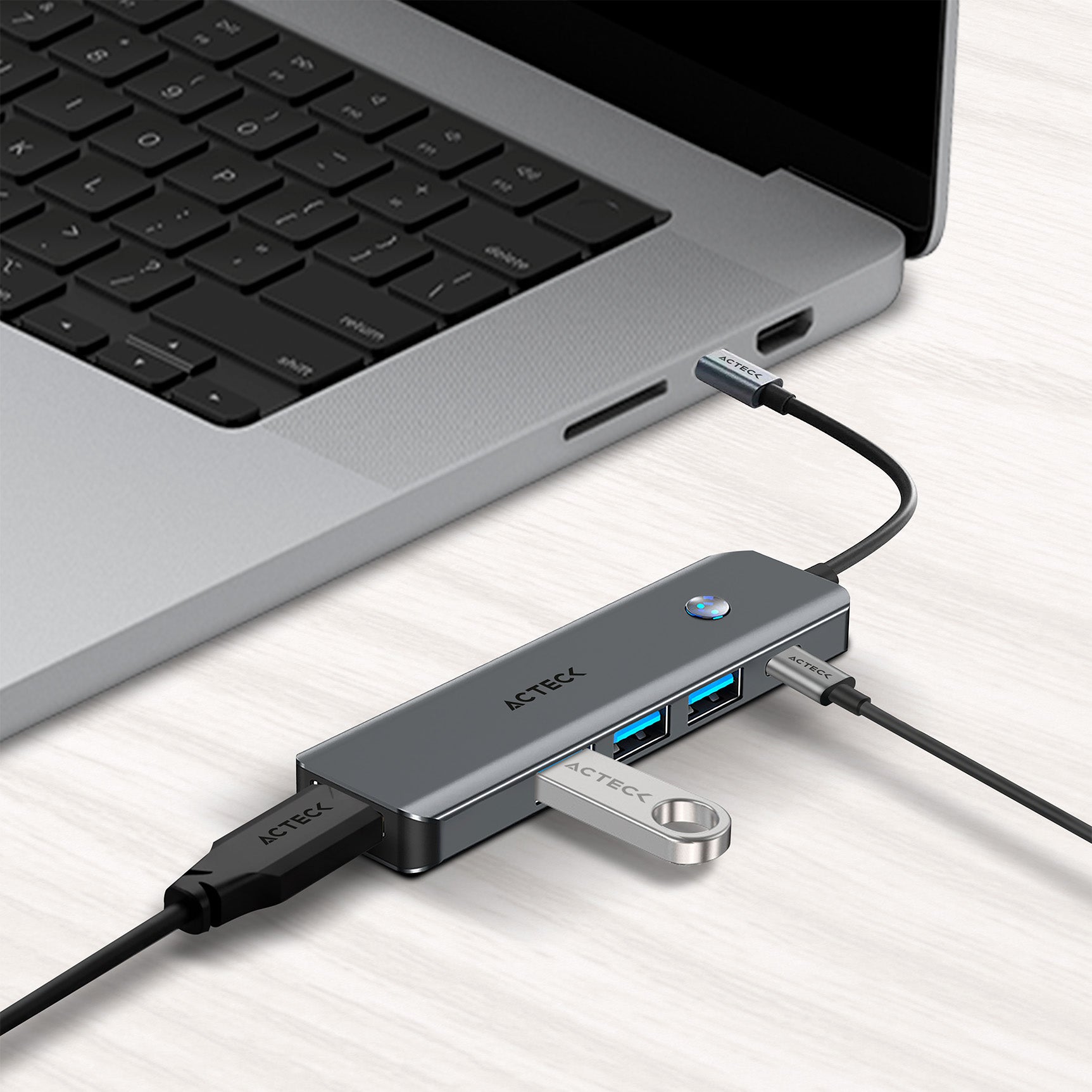 Hub OTS USB-C 5 en 1 | Gatex Dock HD770 | Advanced Series Titanio