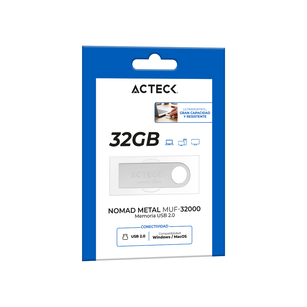 Memoria USB | 32 GB 2.0 | Nomad Metal MUF-32000
